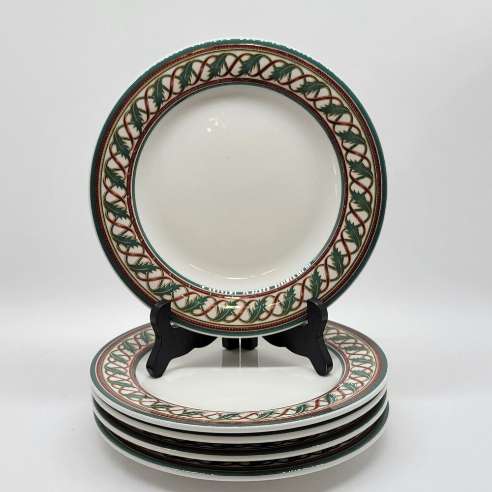 Pier 1 Per63 Set Of 5 Holiday 8 1/4" Salad Plates READ DESCRIPTION